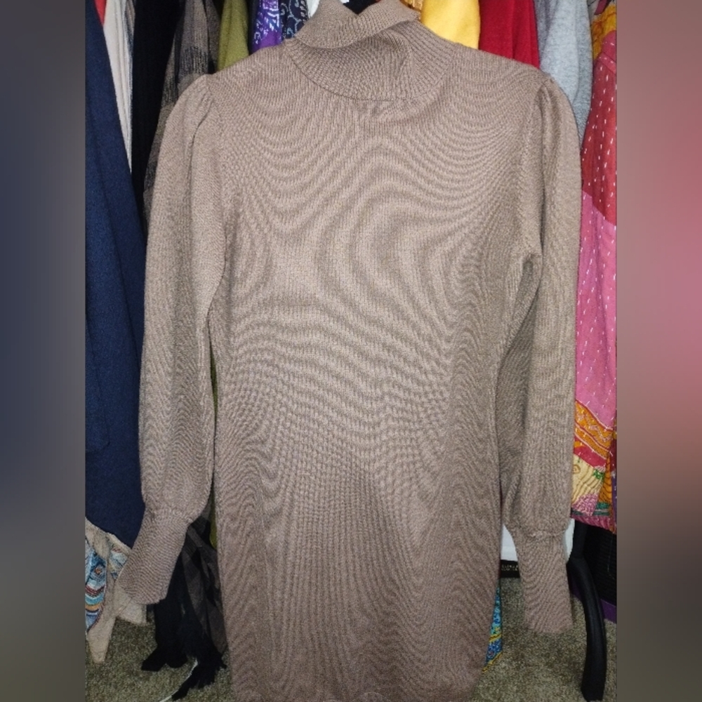 Tan Long Sleeve Sweater Dress August Sky Nordstrom Size Medium Brand New